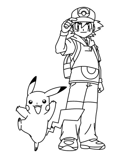 ash and pikachu coloring pages|9 Ash and Pikachu Coloring Pages 